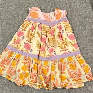 Pink Chicken Lilac and Orange Floral Girls Sun Dress / 4T / Like new